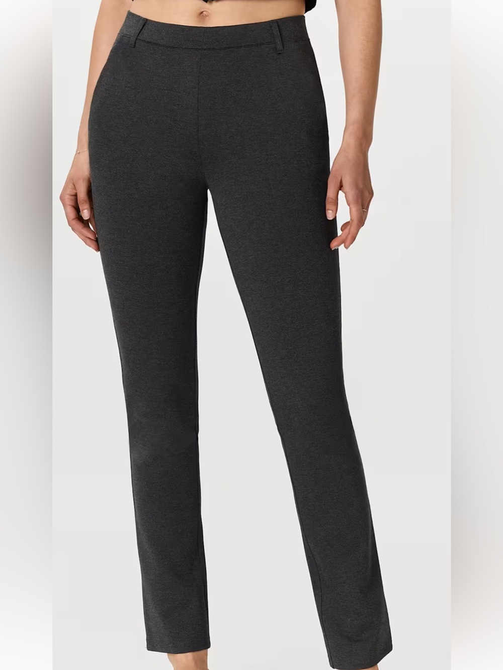 Quince Ultra Stretch Straight-Leg Ponte Pants in Charcoal Gray NWOT